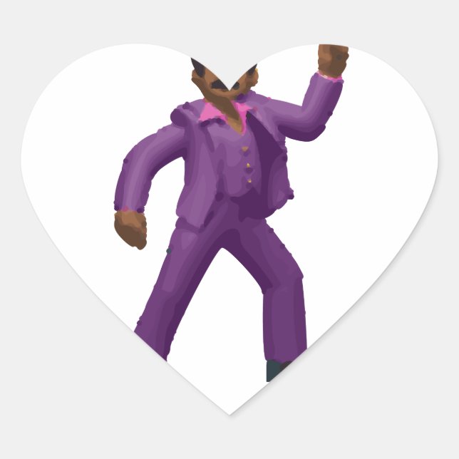 Emoji Dancing Man Herz-Aufkleber (Vorderseite)