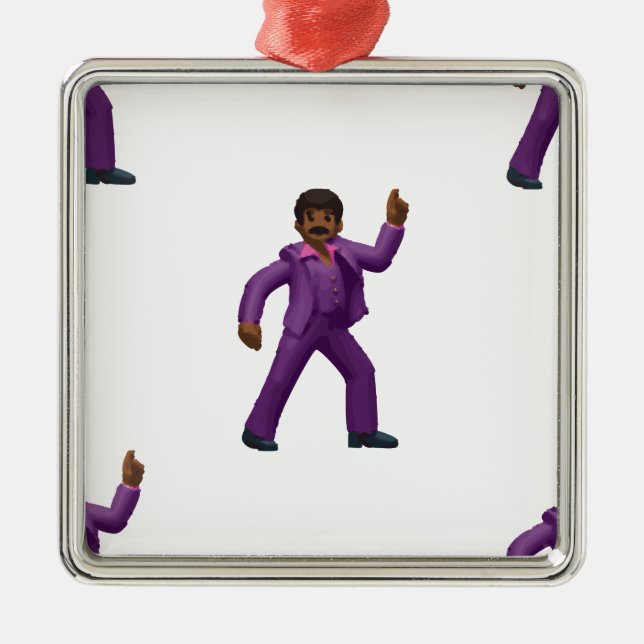 Emoji Dancing Man Ornament Aus Metall (Vorne)