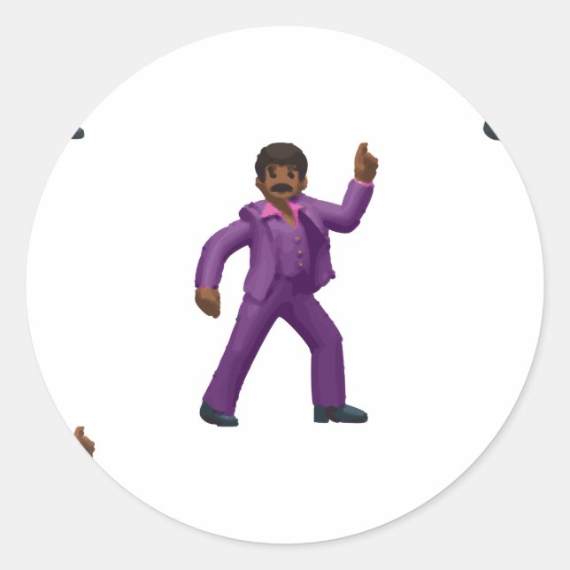 Emoji Dancing Man Runder Aufkleber (Vorderseite)