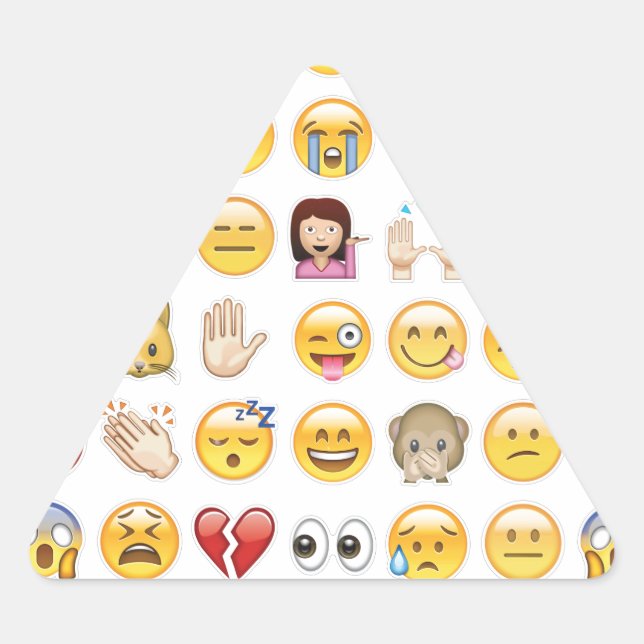Emoji Dreieckiger Aufkleber (Vorderseite)