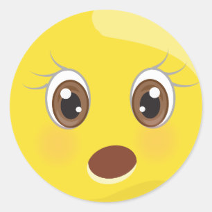 Emoji étonné font face à des autocollants