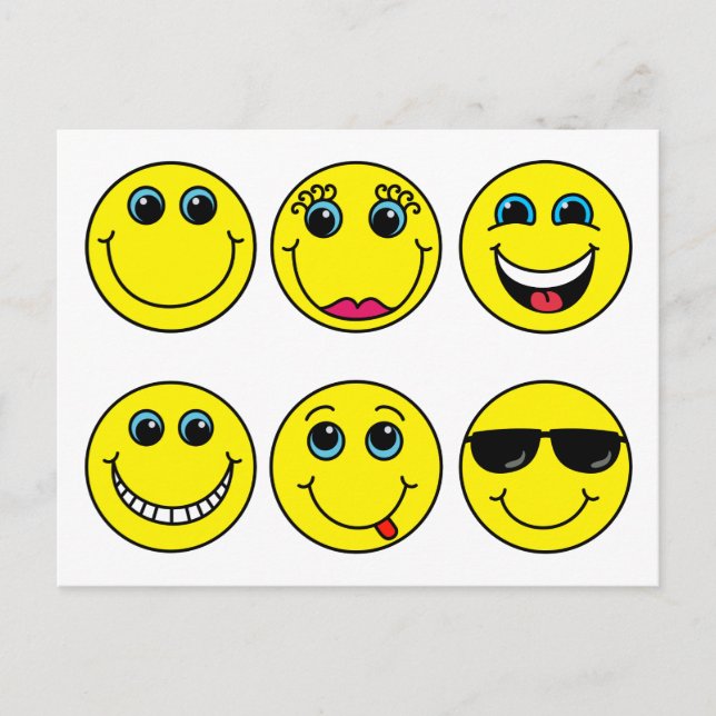 Emoji Face Characters Postkarte (Vorderseite)