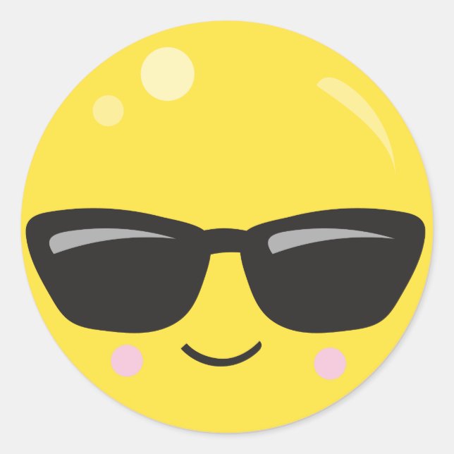 Emoji Face Runder Aufkleber (Vorderseite)