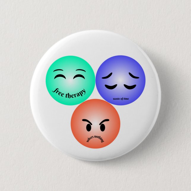 Emoji feelings with happy, sad and angry quotes button (Vorderseite)