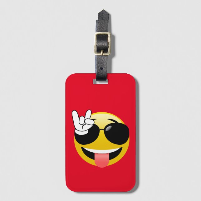 Emoji Felsen an Gepäckanhänger (Vorderseite Vertikal)