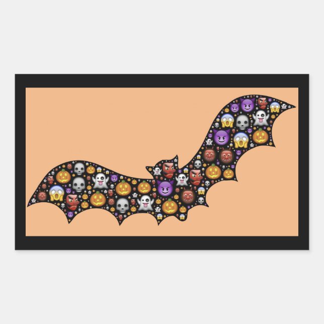 Emoji-Fledermauskleber Rechteckiger Aufkleber (Vorderseite)