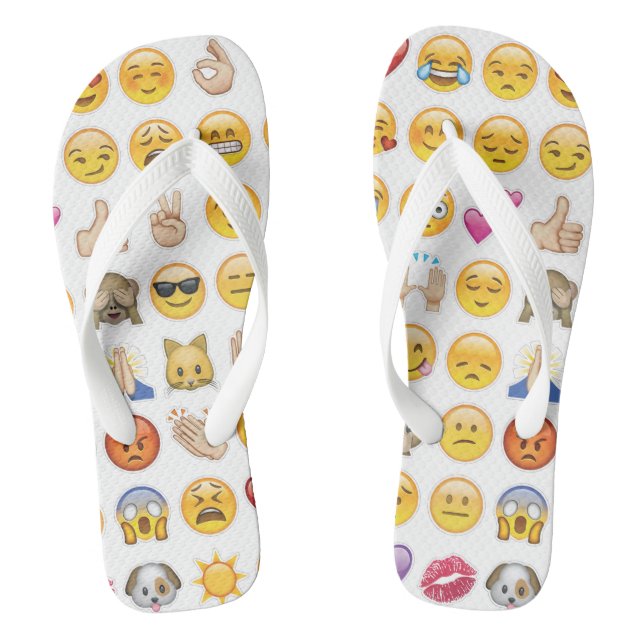 Emoji Flip Flops Sandalen Schuhe (Fußbett)