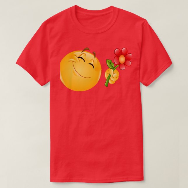 Emoji geben Blume T-Shirt (Design vorne)