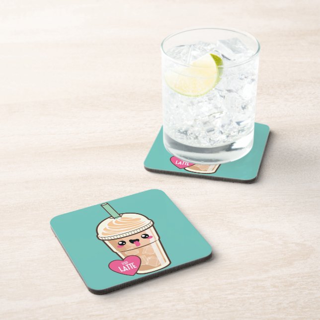 Emoji gefror Latte Getränkeuntersetzer (Rechte Seite)