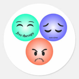 Emoji-Gefühle mit glücklichen, traurigen und wüten Runder Aufkleber