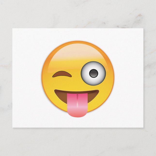 Emoji - Gesicht mit der Zunge Postkarte (Vorderseite)