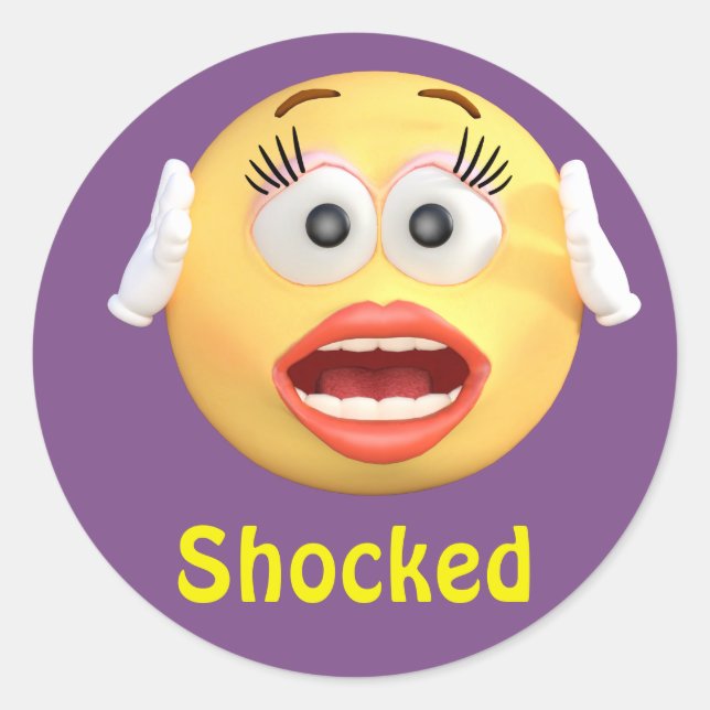 Emoji Girl Emoticon Cartoon Face Runder Aufkleber (Vorderseite)