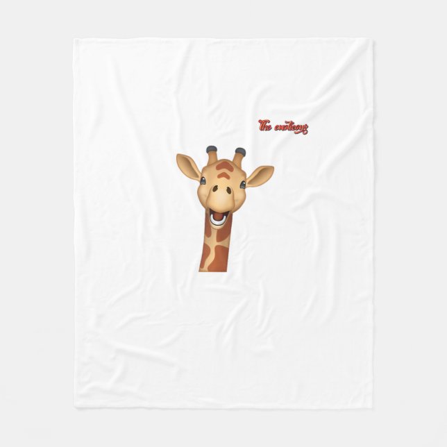 emoji-glückliches Giraffengesicht Fleecedecke (Vorderseite)