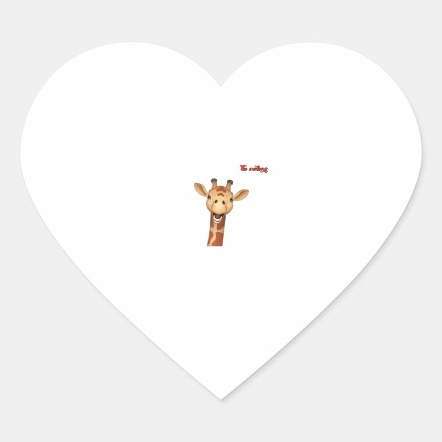 emoji-glückliches Giraffengesicht Herz-Aufkleber (Vorderseite)
