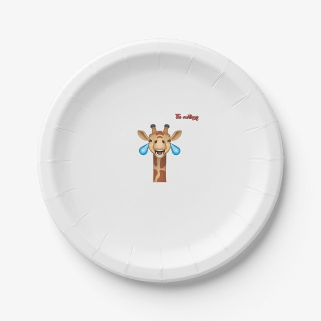 Emoji-glückliches Giraffengesicht Pappteller (Vorderseite)