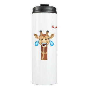 Emoji-glückliches Giraffengesicht Thermosbecher