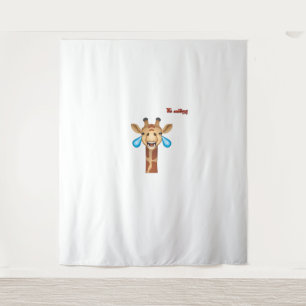 Emoji-glückliches Giraffengesicht Wandteppich