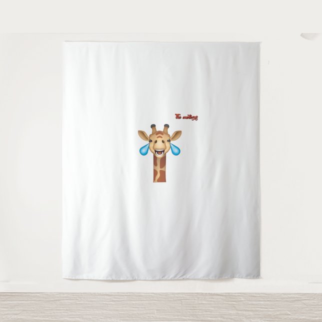 Emoji-glückliches Giraffengesicht Wandteppich (Vorderseite)