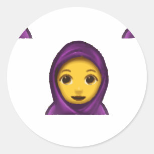 Emoji hajib runder aufkleber
