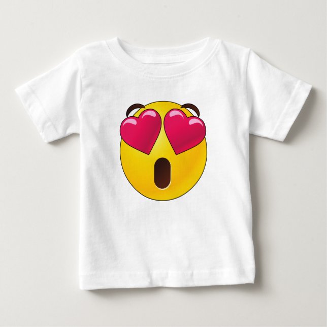 Emoji Heart Eyes Valentines Baby T-shirt (Vorderseite)