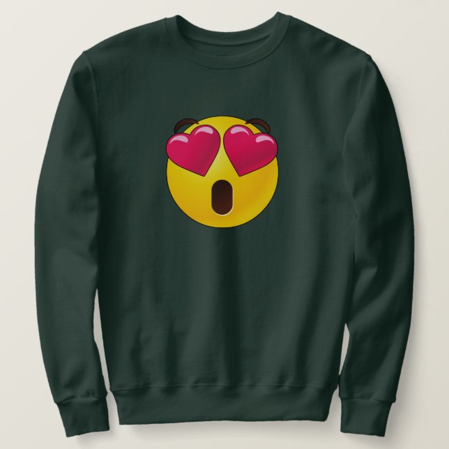 Emoji Heart Eyes Valentines Sweatshirt (Design vorne)