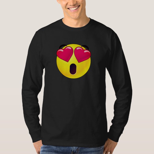 Emoji Heart Eyes Valentines T - Shirt (Vorderseite)