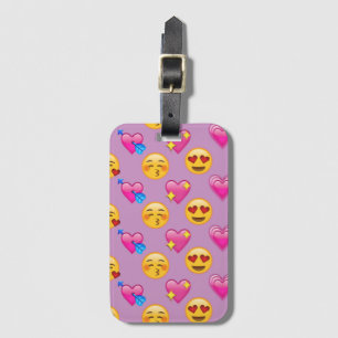 Emoji Herzen und Liebe rosa Patternsd Gepäckanhänger