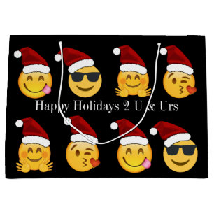 Emoji Holiday mit Personalisiertem Text Große Geschenktüte