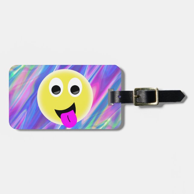 Emoji-Hologramm Gepäckanhänger (Vorderseite horizontal)