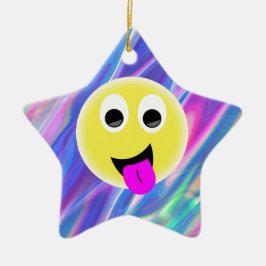 Emoji-Hologramm Keramik Ornament