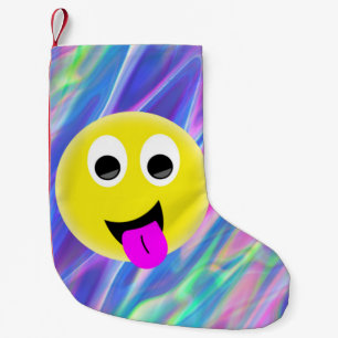 Emoji-Hologramm-Weihnachtsstrumpf Xmas Kleiner Weihnachtsstrumpf