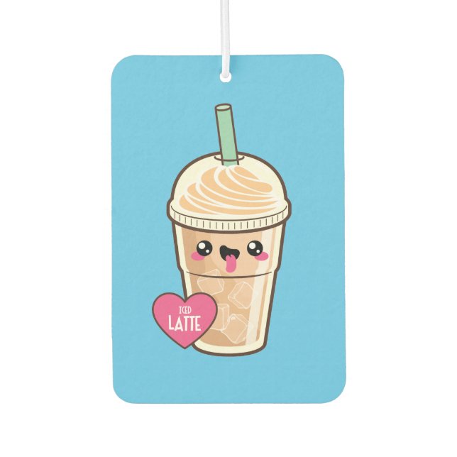 Emoji Iced Latte Autolufterfrischer (Vorderseite)