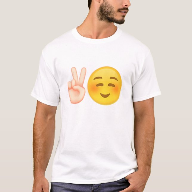 Emoji inspirierte Friedensentwurf T-Shirt (Vorderseite)