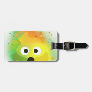 Emoji kacken gelbe Spray-Farbenkunst Gepäckanhänger