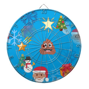 Emoji kackte Weihnachten Dartscheibe