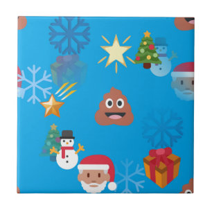 Emoji kackte Weihnachten Fliese
