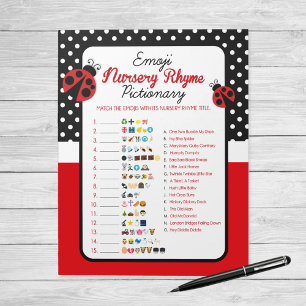Emoji Kinderzimmer Rhyme Ladybug Baby Showspiel Notizblock