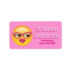 Emoji Kokett Girl ID227 Adressaufkleber