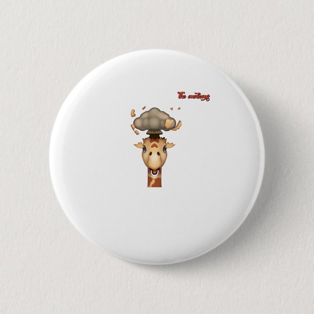 Emoji-Kopf-explodierendes Giraffengesicht Button (Vorderseite)