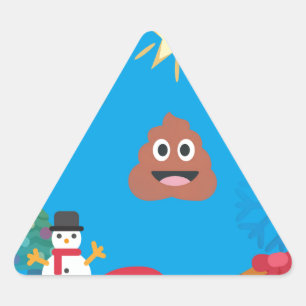 Emoji Kot Weihnachten Dreieckiger Aufkleber