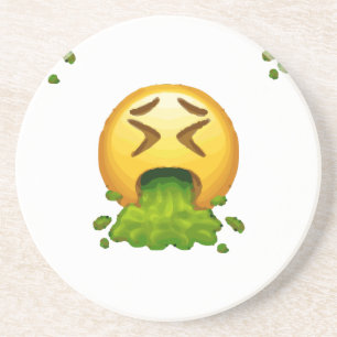 Emoji-Kotzen Sandstein Untersetzer
