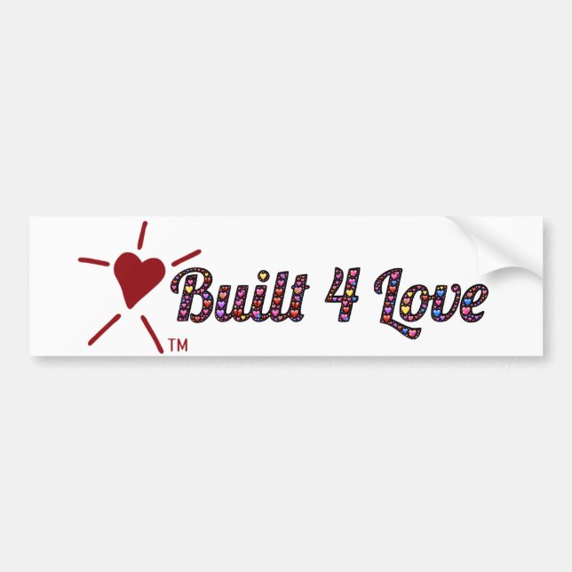 Emoji-Kunst, Herz-gefüllt, Built4Love und Logo Autoaufkleber (Vorne)