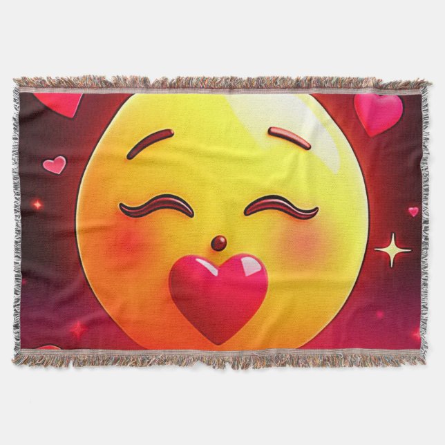 Emoji küssen Herzblasen Decke (Vorderseite)
