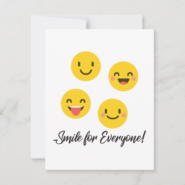 Emoji-Lächeln für alle Dankeskarte (Vorderseite)