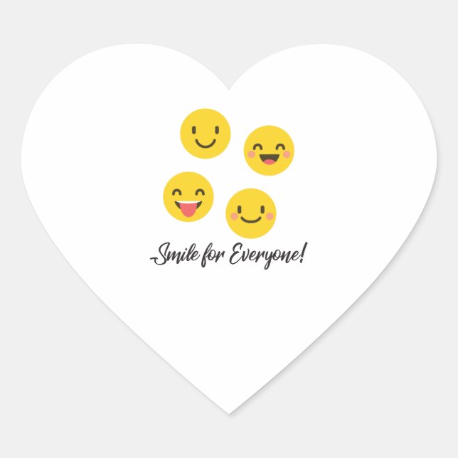 Emoji-Lächeln für alle Herz-Aufkleber (Vorderseite)