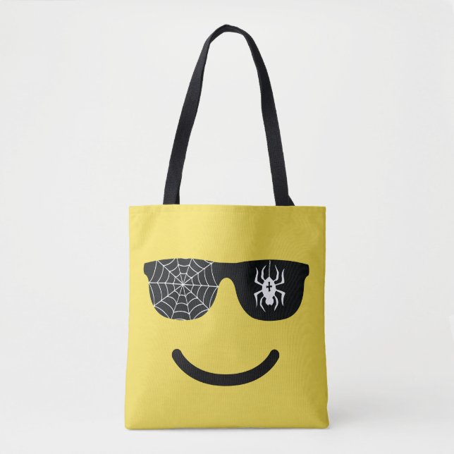 Emoji Lächeln Gesicht mit Sonnenbrille Halloween L Tasche (Vorderseite)