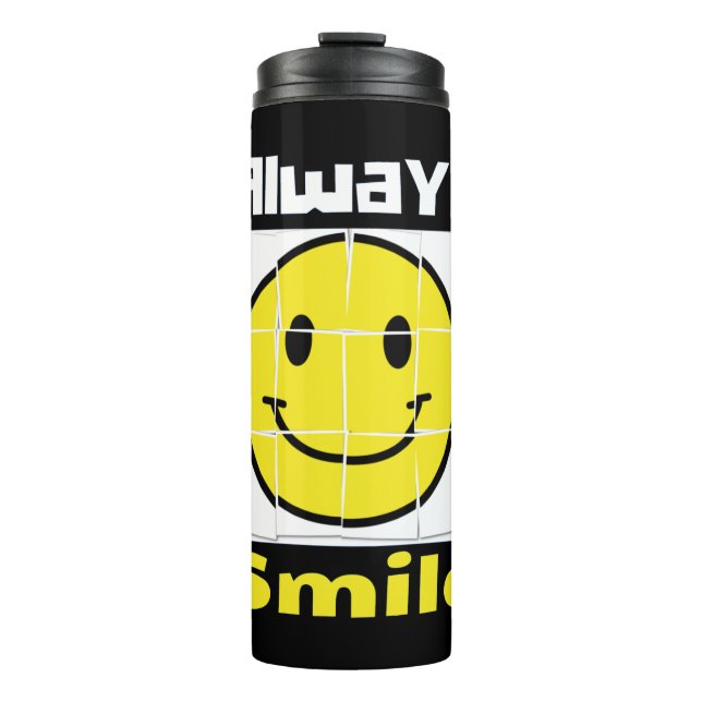Emoji-Lächeln Thermosbecher (Vorderseite)