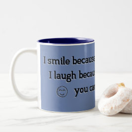 Emoji Lächeln und Lachen Schwester - Kaffeetee Zweifarbige Tasse