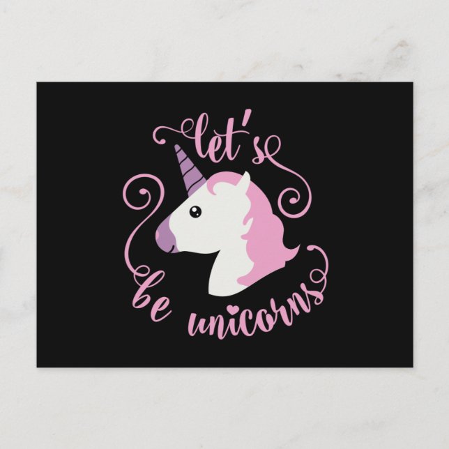 Emoji Let's Be Unicorns Postkarte (Vorderseite)