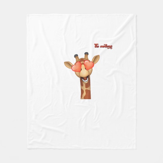 Emoji-Liebe-Augen-Giraffe-Gesicht Fleecedecke (Vorderseite)